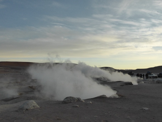 Des geysers au petit matin