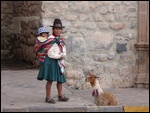 On croise souvent des femmes avec des lamas.