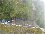 Embouteillage pour la descente: c'est raide !